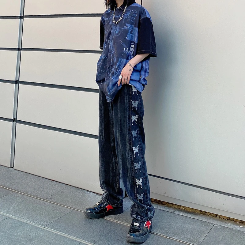 

Women's Fashion Jeans Female Pants High Waist Korean Hip Hop Vintage Harajuku Plus Size Y2k Aesthetic Streetwear Denim Trousers