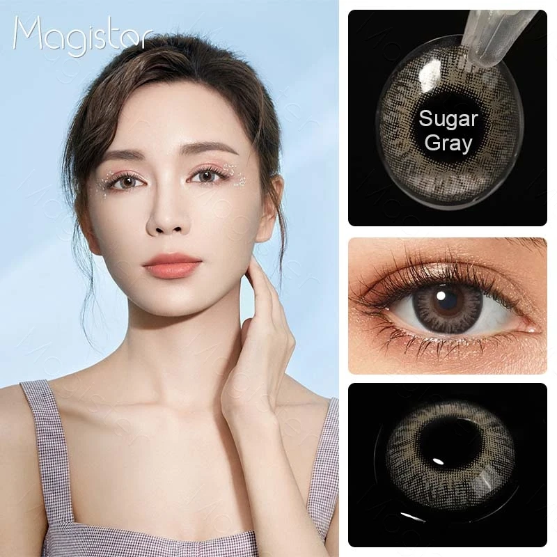 Цветные линзы для глаз 1 пара линз синие контактные цветные 3 тона