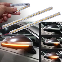 2pcs 2832 led dynamic sequential led side mirror turn signal lights warning strip tape signal stickers flashing indicator amber