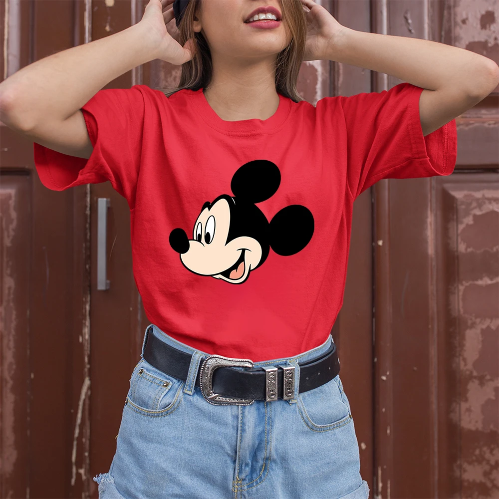 

Mickey Mouse Print Women T Shirt Creative Cute Modern Clothing Top Tee Disney Vetement Loose Casual Exquisite Short Sleeve