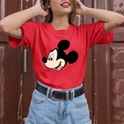 Женская футболка с рисунком Микки Мауса, креативная Милая современная одежда, топ, свободная повседневная Изысканная футболка с короткими рукавами и принтом Диснея