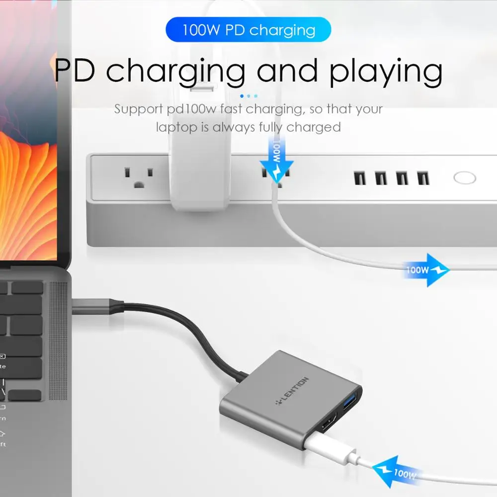 lention usb c hub to hdmi for macbook proair thunderbolt 3 usb type c dock adapter support samsung dex mode with pd usb 3 0 free global shipping