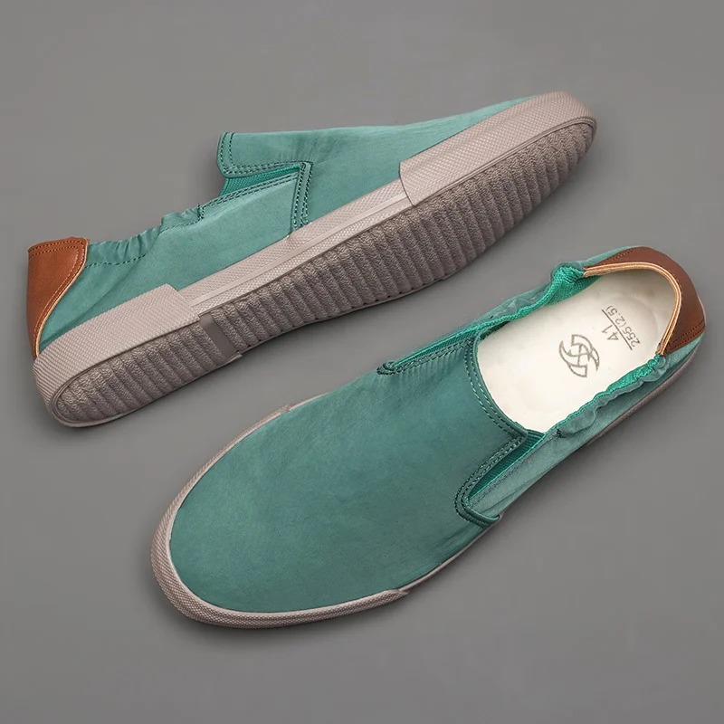

Breathable Canvas Men's Casual Loafers Spring/Autumn Lazy Cloth Driving Vulcanized Shoes Lightweight Sewing Sneaker Flats S20238