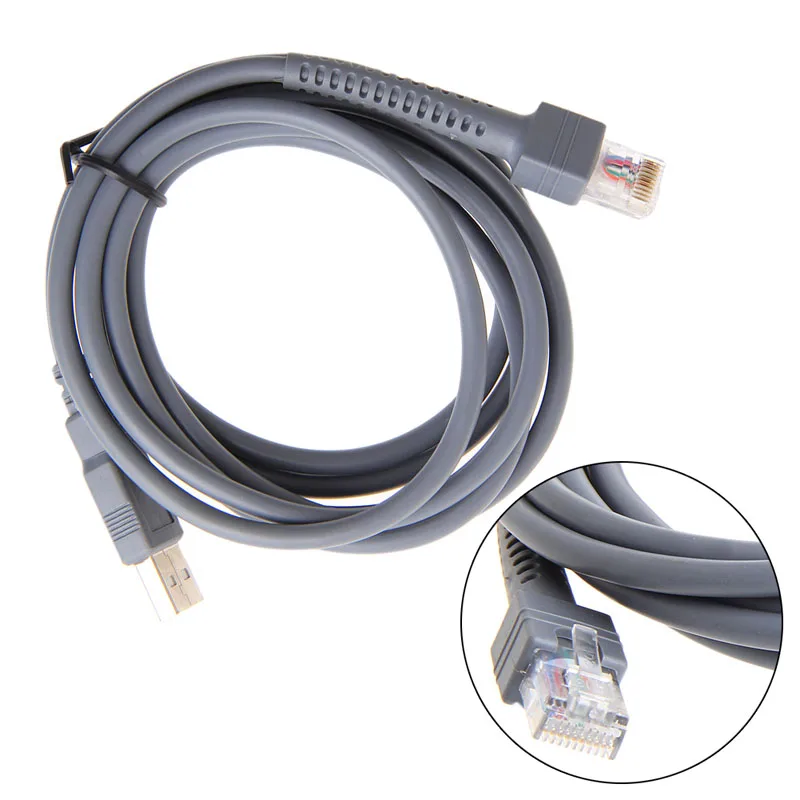 2 м USB кабель для сканера штрих кодов LS1203 LS2208 LS4208 LS3008 CBA U01 S07ZAR|Компьютерные кабели и