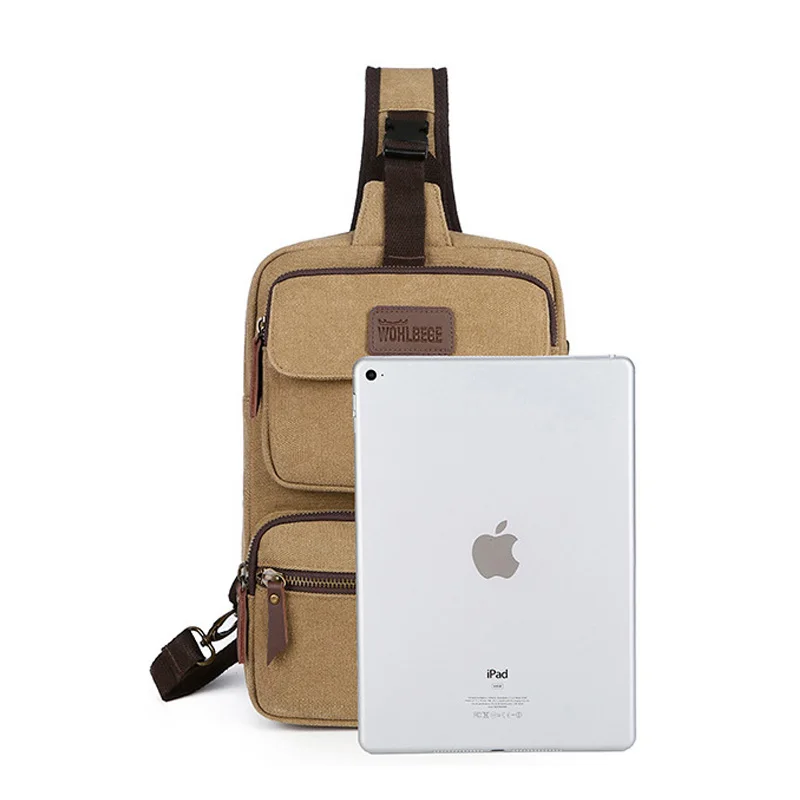 

Male Shoulder Bag Canvas Chest Packs Sling Bags Crossbody Outdoor Sport Shoulder Chest Bags Men's Large Capacity Crossbody Bag