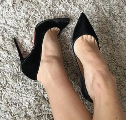 

Moraima Snc Sexy Pointed Toe Black Velvet High Heel Shoes 12cm Thin Heels Woman Pumps Shallow Stiletto Heels Dress Shoe