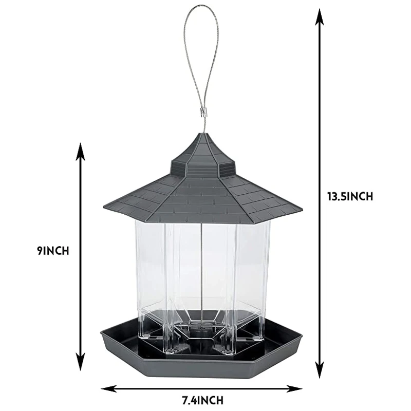 

1PC Hanging Feeder Dome Suspended Bird Feeder Water Feeder Outdoor Garden Paddock Decoration Pavilion Bird Feeder High Quality
