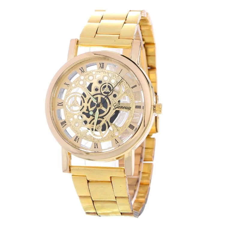 

fashion watch stainless steel brand hollow out clock casual bracelet quartz women's watches relogio feminino men's watch
