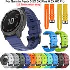 Ремешок для смарт-часов Garmin Fenix 6 6X Pro 5X 5 Plus 3HR 945, спортивный силиконовый браслет, 22 26 мм