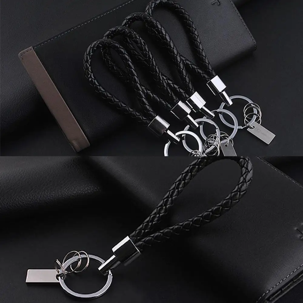 Хит продаж Класс тканый Кожаный Автомобильный Брелок для ключей с 360 градусов