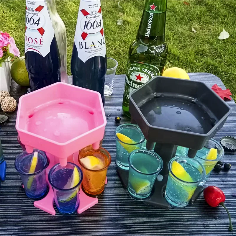 

6 Point Wine Glass Dispenser Holder Party Totating Stand Wine Dispenser Holder Drinks Evenly For Party Weekend