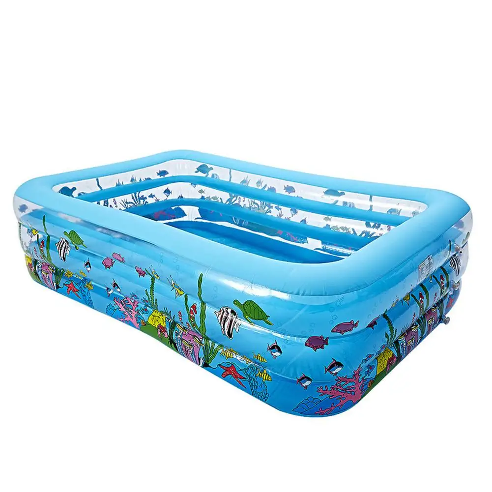 

2.1/2.8M Inflatable Swimming Pool Children Bathing Tub Baby Home Use Paddling Pool Inflatable Square Swimming Pool Kids Inflatab