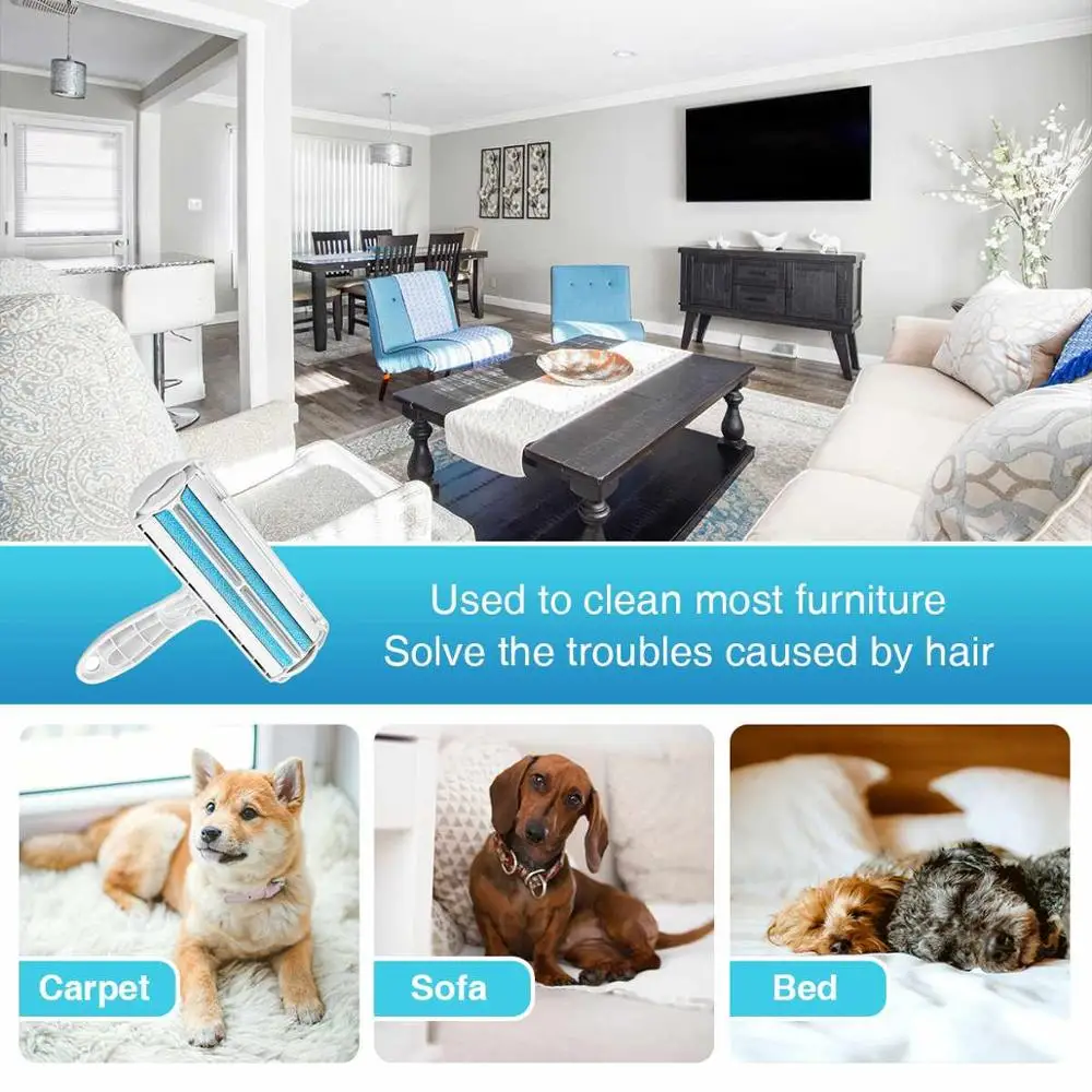 

Pet Hair Fur Remover Roller Stick Cleaning Brush Furniture Car Clothes Couch Sofa Carpets Comb Hair Cleaner Brush
