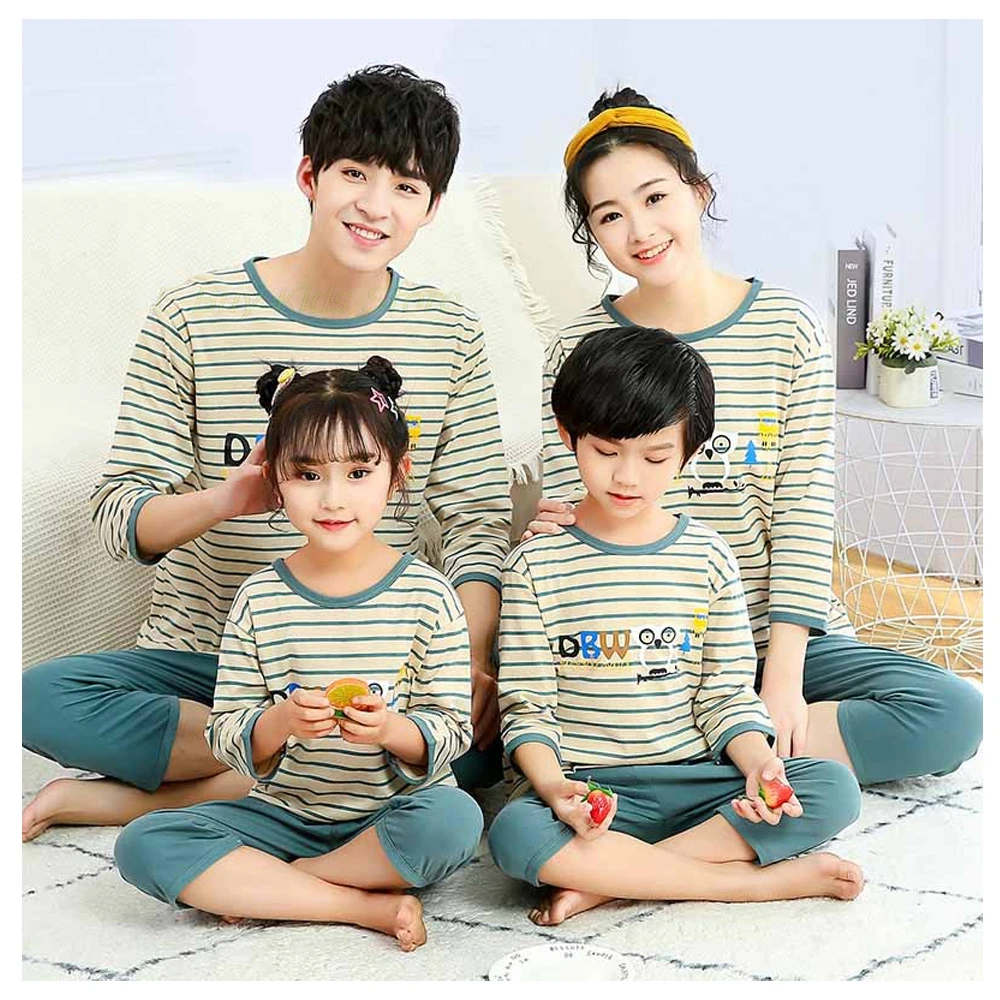 Пижамный комплект детский из мягкого хлопка пижама для мамы отца дочери сына