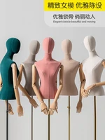 clothing store mannequin window display shelf half length korean style clothes fake doll collarbone head female model platform