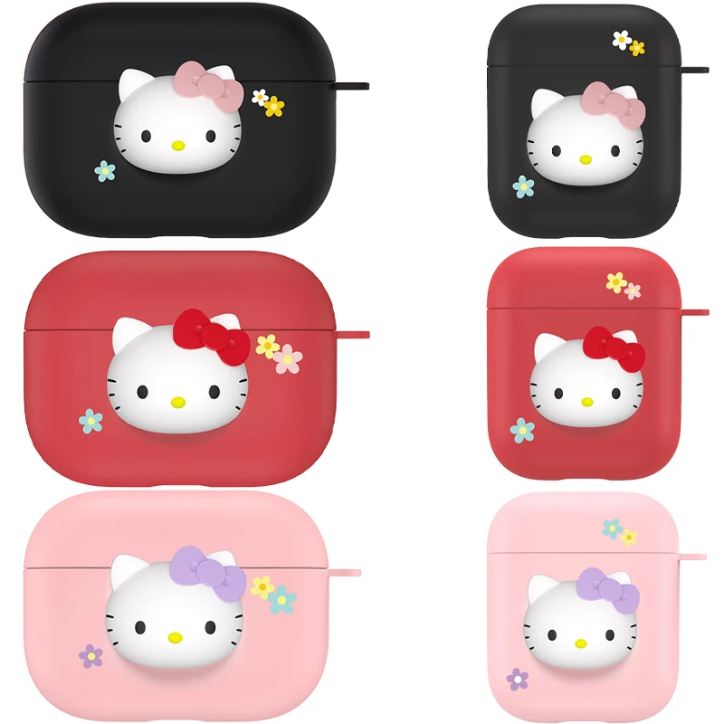 

Чехол для наушников Kawaii Kitty, подходит для телефона, мультяшный Матовый Жесткий чехол, чехол для наушников Apple Pro Stereo Doll
