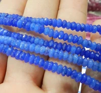 2x4mm faceted blue abacus loose beads 15