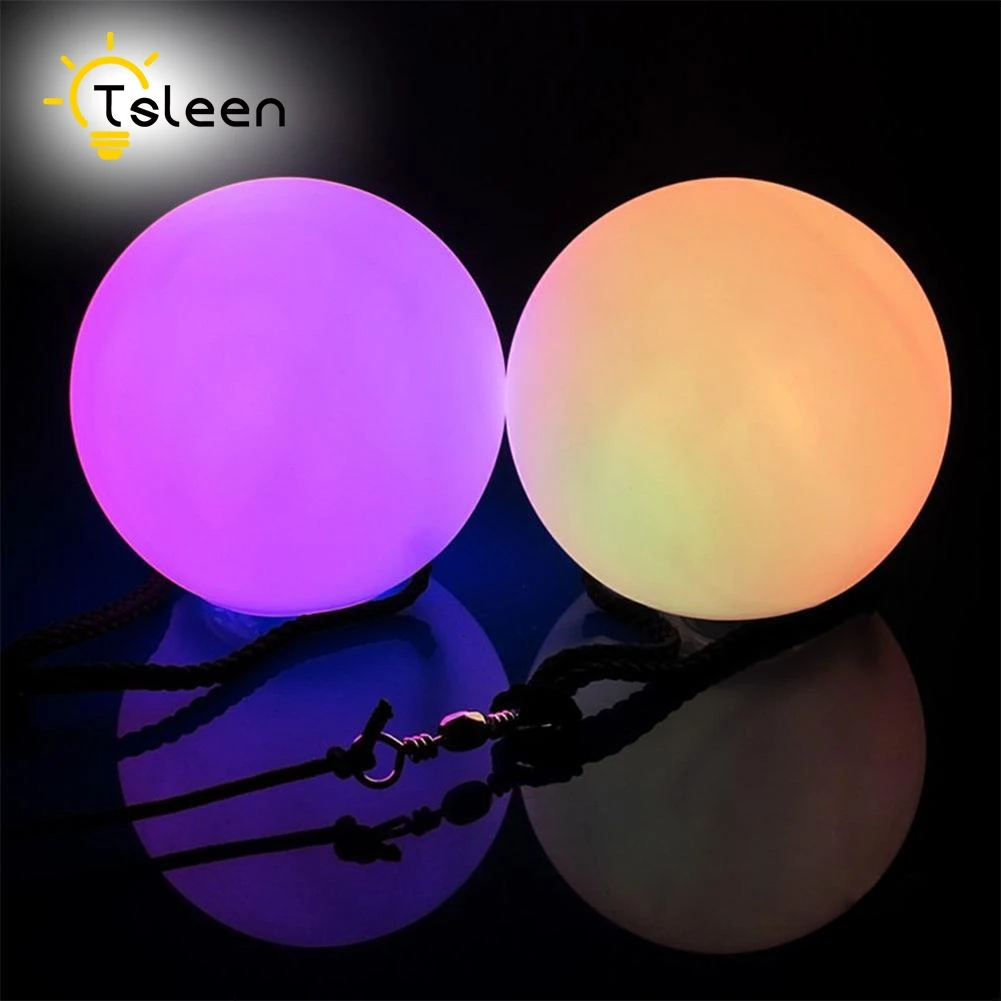 

TSLEEN Colorful RGB LED Bulb Stage Light Party Lamp Disco Color Change Professional Belly Party Dance POI Thrown Balls