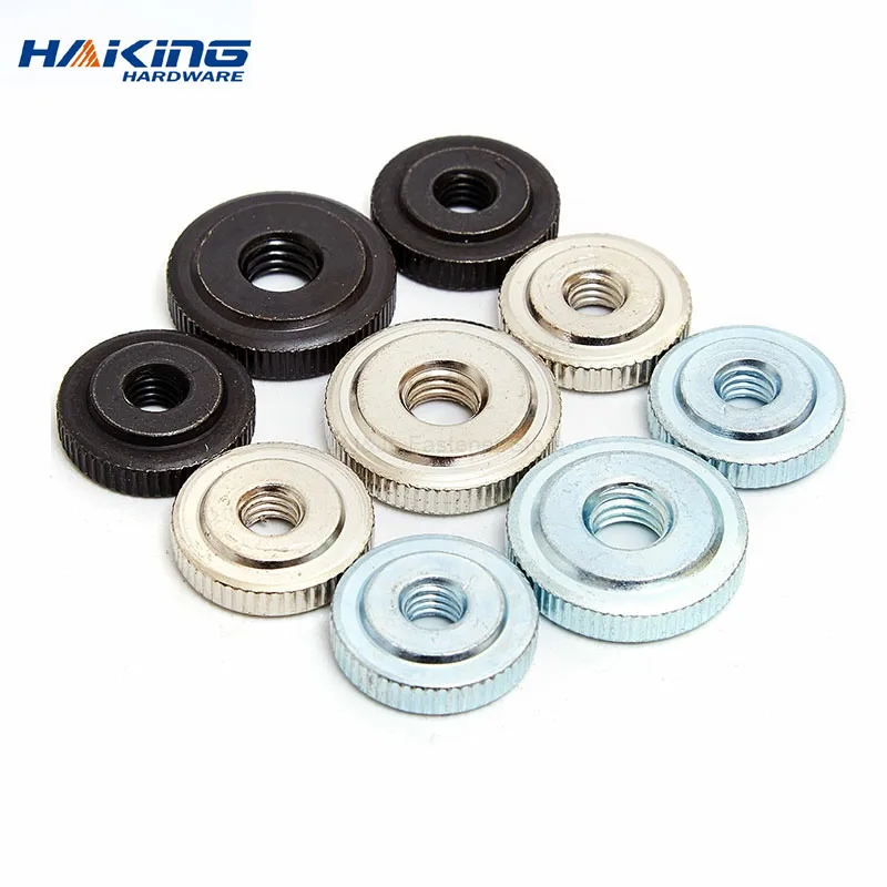 2/5/10pcs M3 M4 M5 M6 M8 M10 Zinc Plated Nickel Plated Carbon Steel Knurled Thin Thumb Nut Iinstrument Hand Tighten Nuts