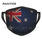 Австралийская моющаяся маска для защиты от пыли с принтом, австралийская маска для крикета, австралийская артикула, австралийская артикул, креветка бомеранг коала