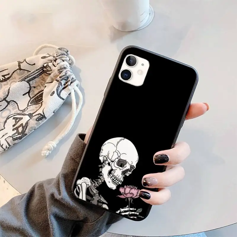 

Funny skull Phone Case for iPhone 11 12 mini pro XS MAX 8 7 6 6S Plus X 5S SE 2020 XR