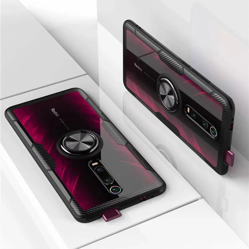 Чехол для Xiaomi Redmi Note 7 8 9 Pro S прозрачный бронированный чехол накладка магнитный