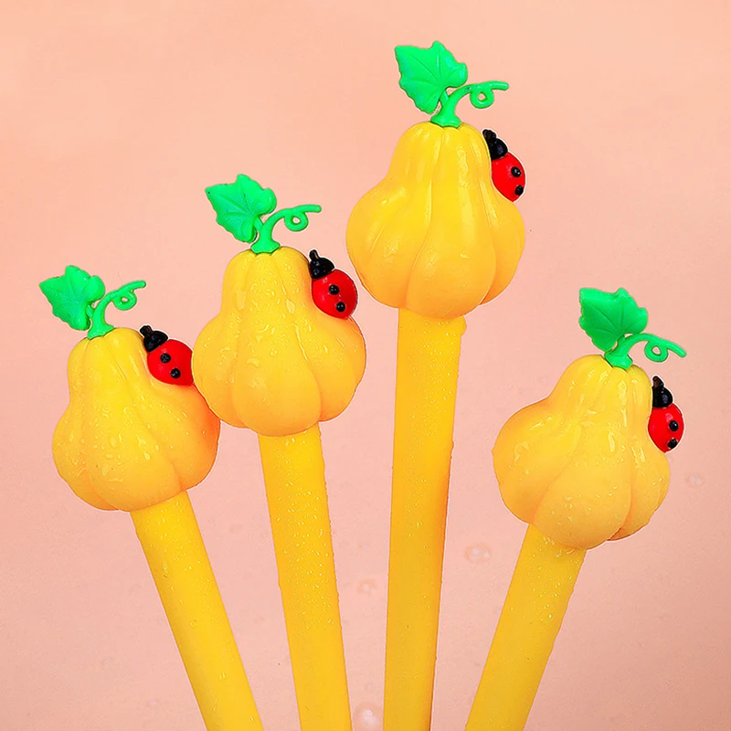 

24Pcs/Bulk Creative Kawaii Cute Pens Pumpkin Funny Cool School Stuff Thing Fun Rollerball Ballpoint Stationery Kawai Kids Gift