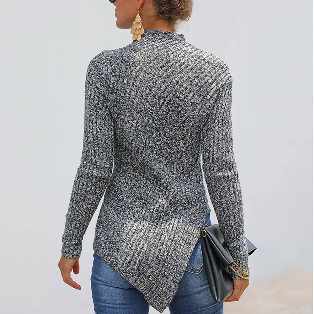 Новинка Лидер продаж женские Разделение свитер с круглым воротником толстый