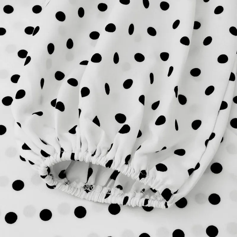 

Polka Dot Loose Women's Top Autumn Winter 2020 Bubble Sleeve Long Sleeve Shirt High Street Style Lapel Blouses Women Clothes