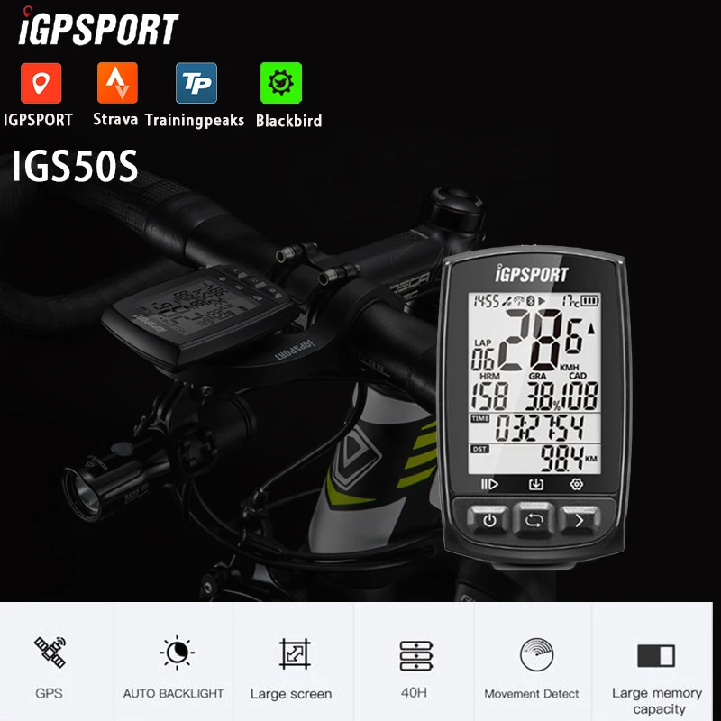 

Велокомпьютер iGPSPORT iGS50S, беспроводной цифровой спидометр с датчиком и секундомером, Bluetooth 5,0