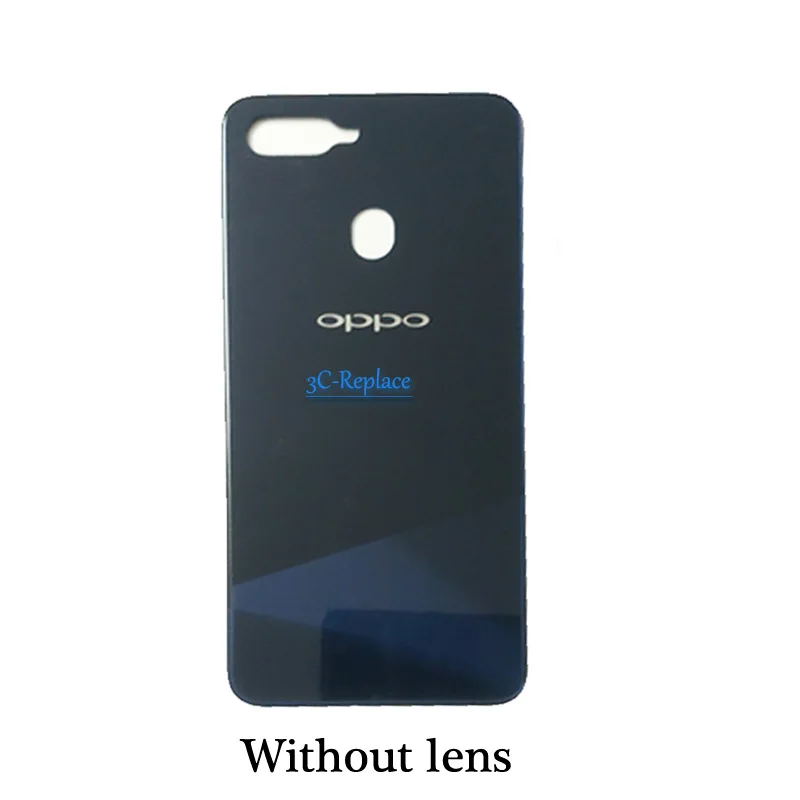 Black Without lens Фиолетовый/красный/синий/черный 6,3 дюйма для Oppo F9/Oppo F9 Pro задняя крышка батарейного отсека дверной корпус чехол для задней части стекла - Цвет: Black Without lens