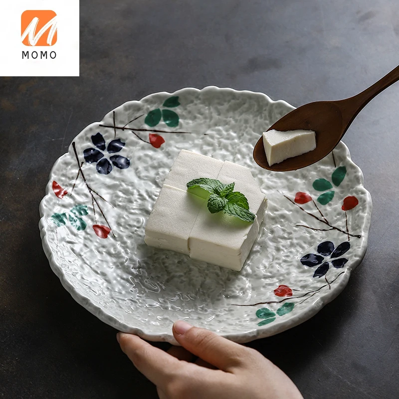 

Porcelain Dinner Plate Western Cuisine Plate Fruit and Vegetable Salad Dish Household Tableware Creative Plate Large Dinner