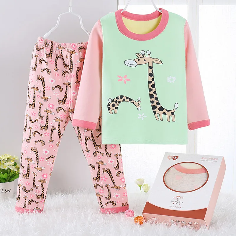 Комплект зимней детской одежды детская хлопковая флисовая Пижама молодежные