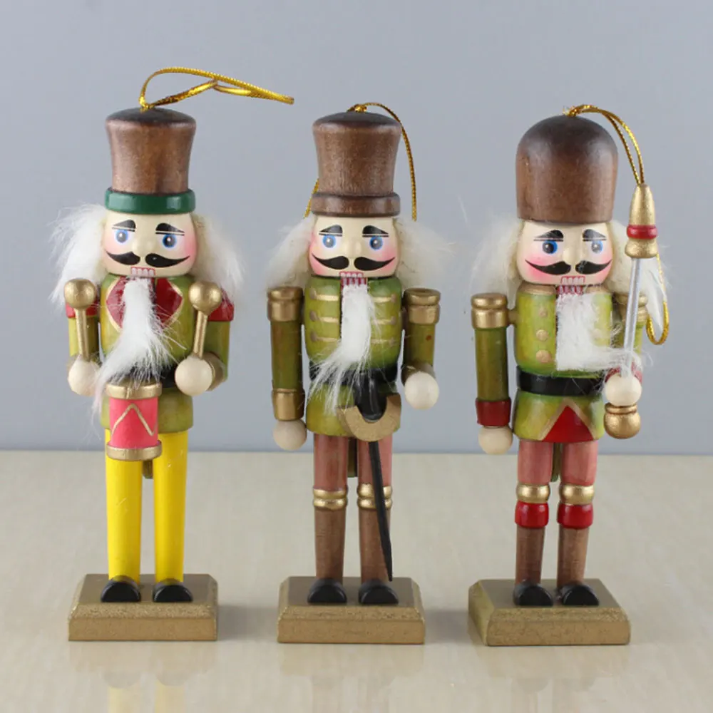 6 Pcs Wooden Doll Soldier Puppet Miniature Figurines Vintage Handcraft New Year Christmas Ornaments Home Decor | Дом и сад