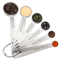 6pcs stainless steel measuring spoon set baking seasoning cooking kitchen tool