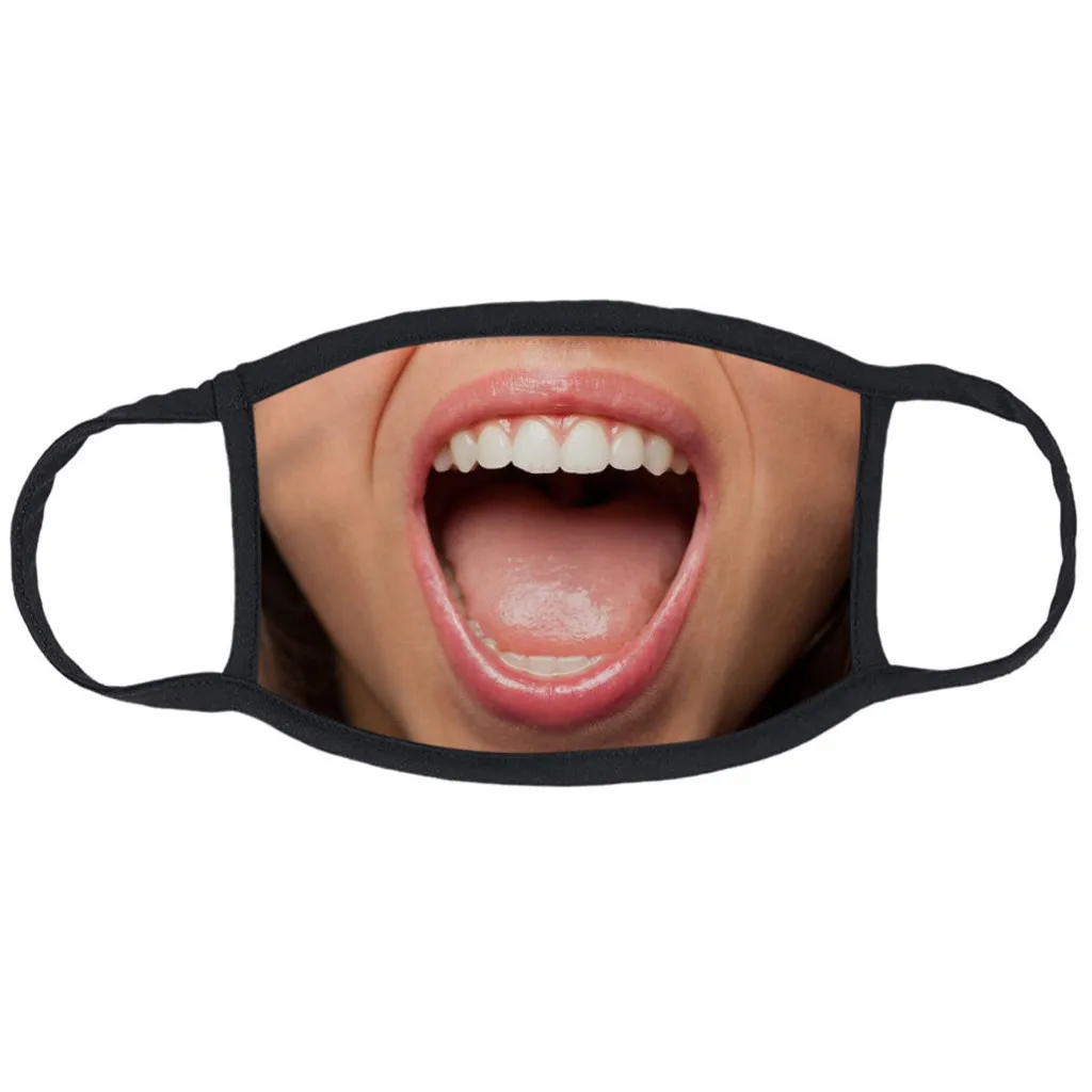 1 шт. забавная 3D накладка на половину лица для губ и рта Забавный принт mascarilla