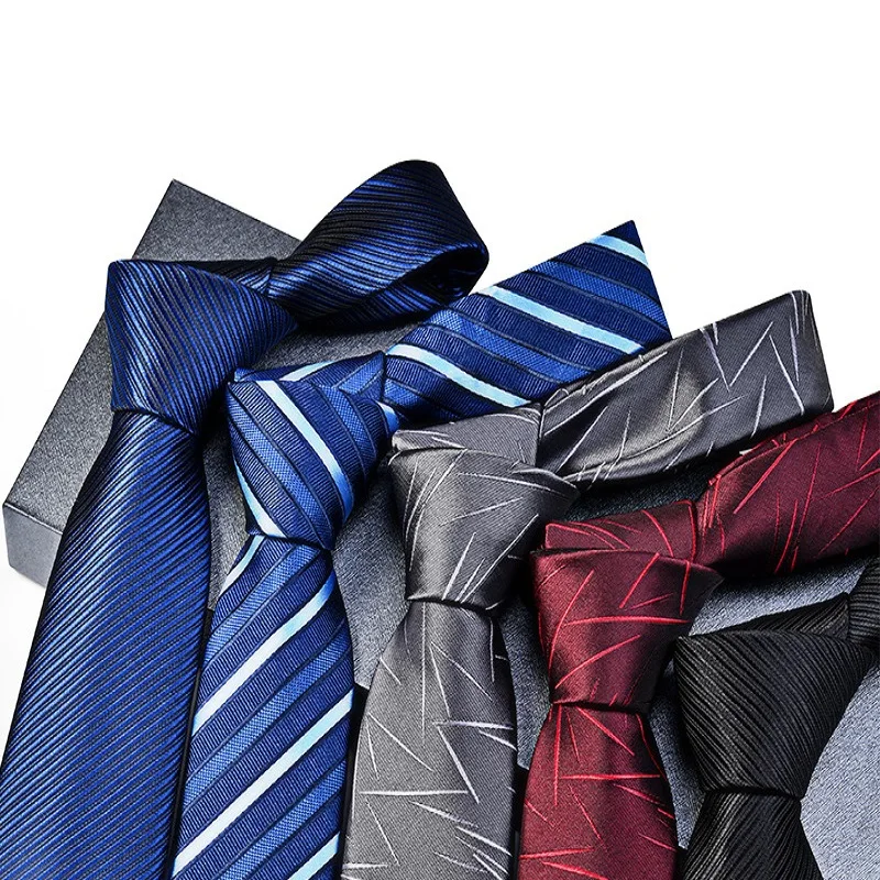 

2022 Designer New Fashion 7cm Ties for Men Striped Neckties Wedding Formal Suit Interview Business Accessories with Gift Box