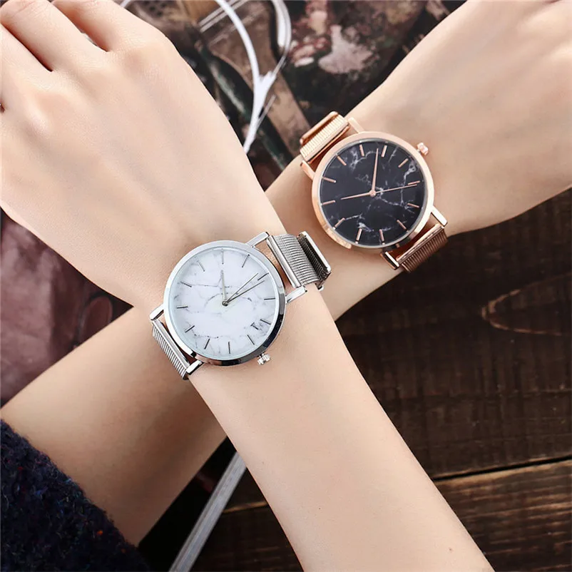 

Relogio Feminino Fashion women's watches Marble Surface watches-female Stainless Steel Gold watch women Quartz women watches