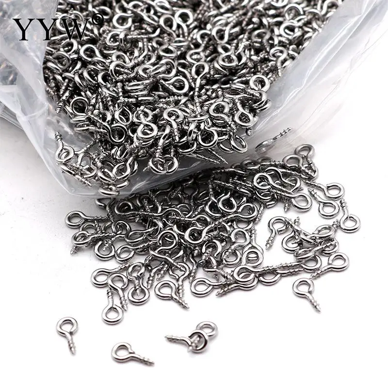 100 шт./пакет шпильки из Нержавеющей Стали Eyepins Крючки винтовые Резьбовые