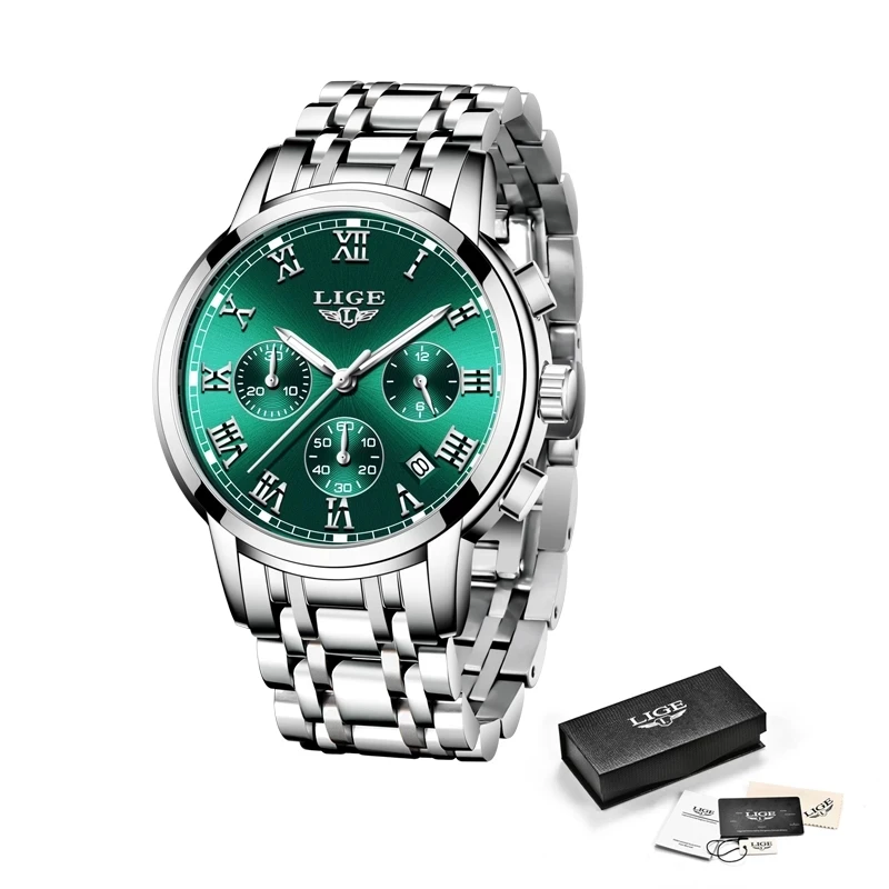 

LIGE 2021 NEW Top Brand Fashion Women Watches Ladies luxury Waterproof Quartz Clocks Watch Women Stainless Steel Date Gift Clock