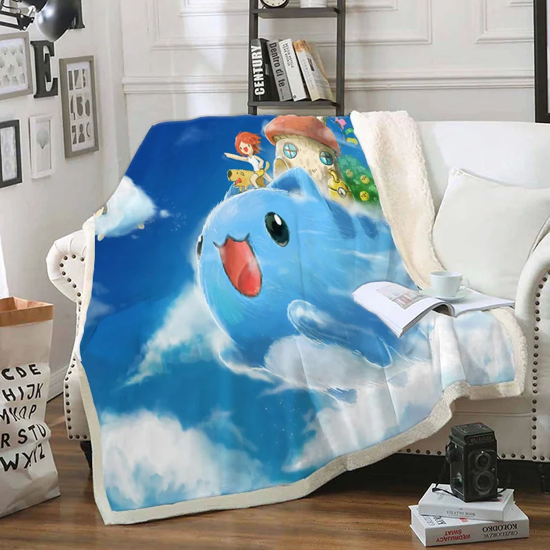 Manta de felpa de doble capa con dibujos animados de Bugcat Capoo para ni&ntilde;os y ni&ntilde;as, colcha c&aacute;lida para sof&aacute;, funda de viaje-2
