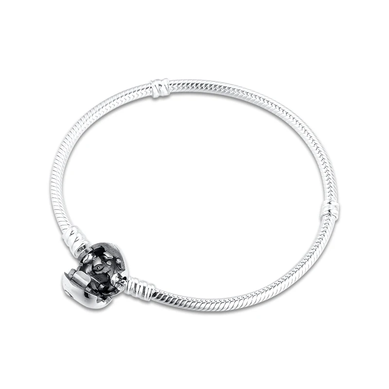 Moments Family Tree Heart Clasp Snake Chain Sterling Silver Jewelry nail bracelets for women Fits Original Charms &amp Beads DIY | Украшения