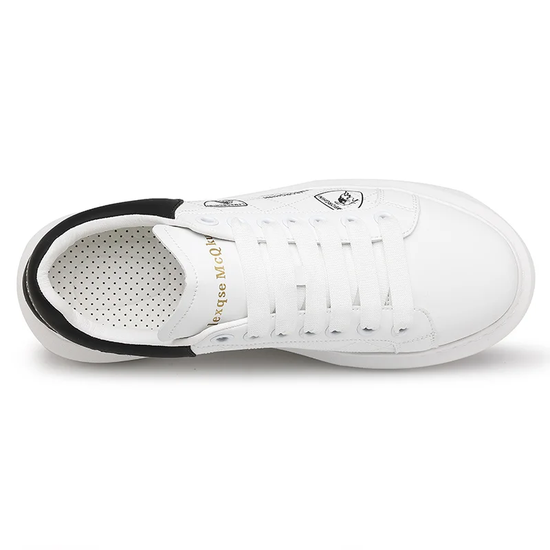 

Alexqse McQkun men's shoes 2021 Taurus print small white shoes men's casual shoes fashion breathable trend wild platform shoes