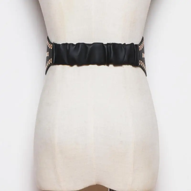 

New Fashion rivets ultra wide Women Waist Belt High quality design Female Leisure Belts for Lady Wedding Dress Belt Waistband