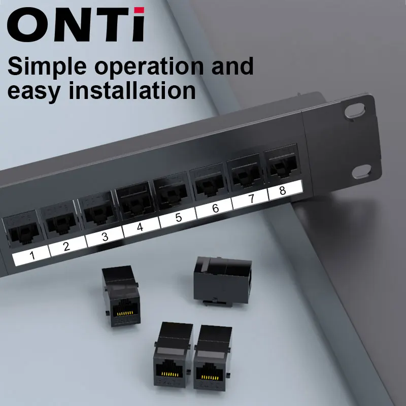 ONTi 8-портовый прямой CAT6 патч-панель RJ45 сетевой кабель адаптер Keystone разъем Ethernet