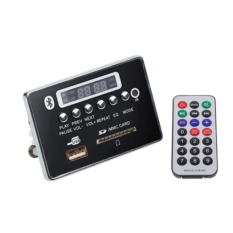 MP3 Bluetooth декодер модуль Плата с пультом дистанционного управления WMA WAV FM радио AUX 5
