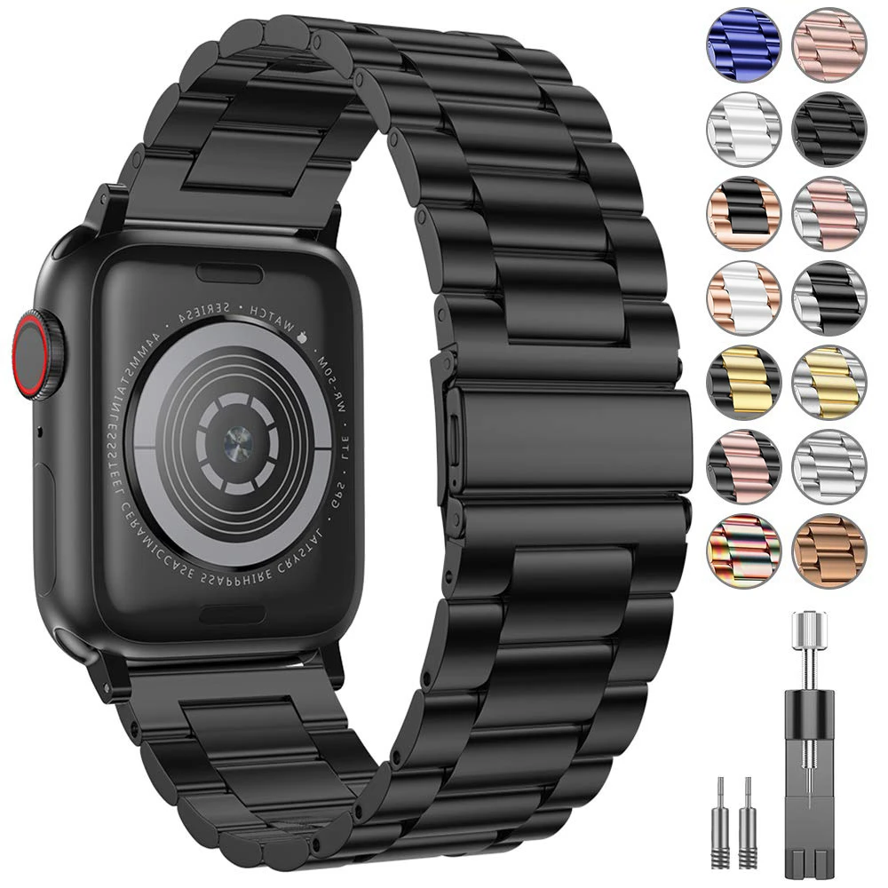 Браслет из нержавеющей стали для apple watch band 44 мм Iwatch series 5 4 3 2 1 Аксессуары 38 40 42