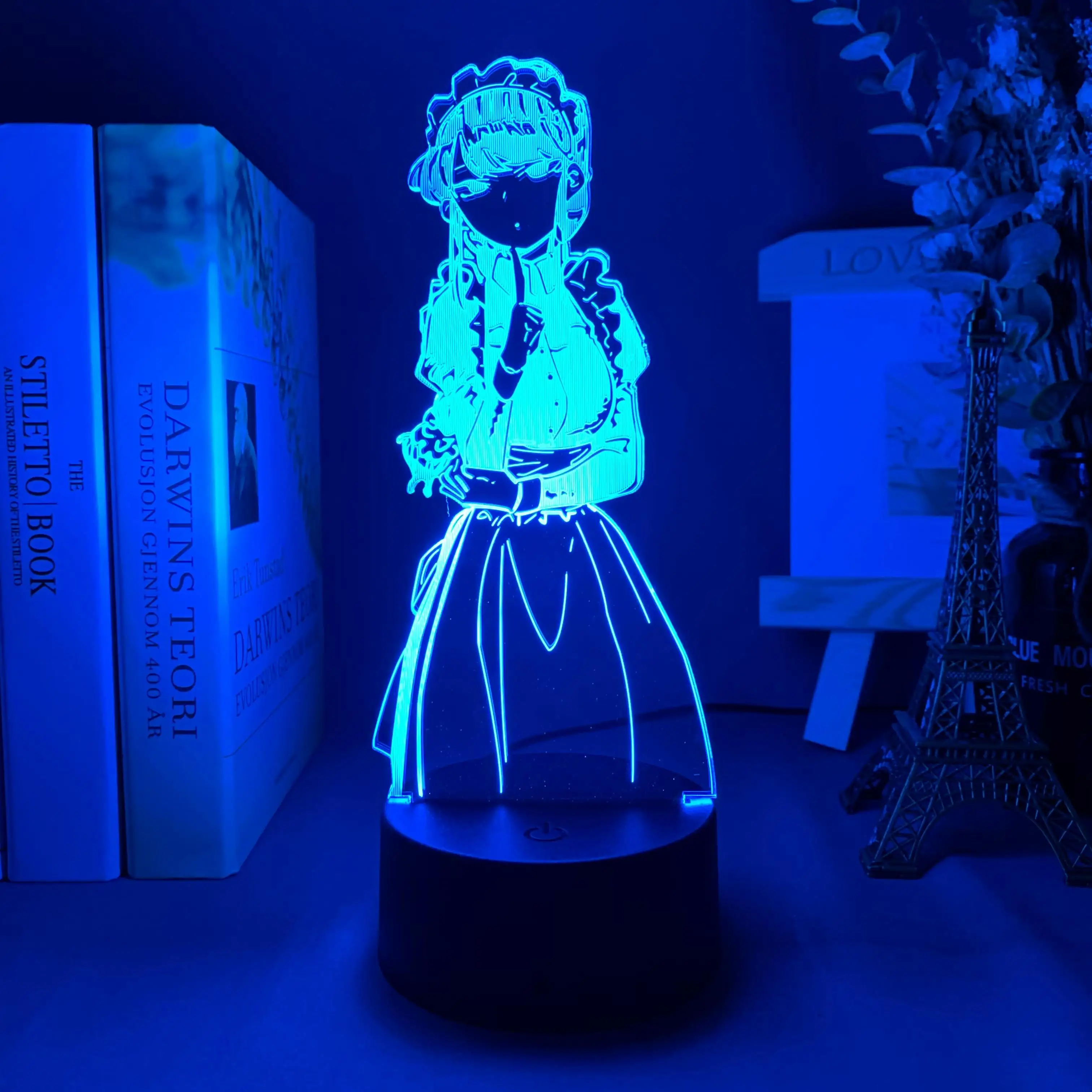 

3D лампа в стиле аниме «не могу общаться», украшение для детской спальни, ночсветильник с питанием от USB и сенсорным датчиком, меняющий цвет н...