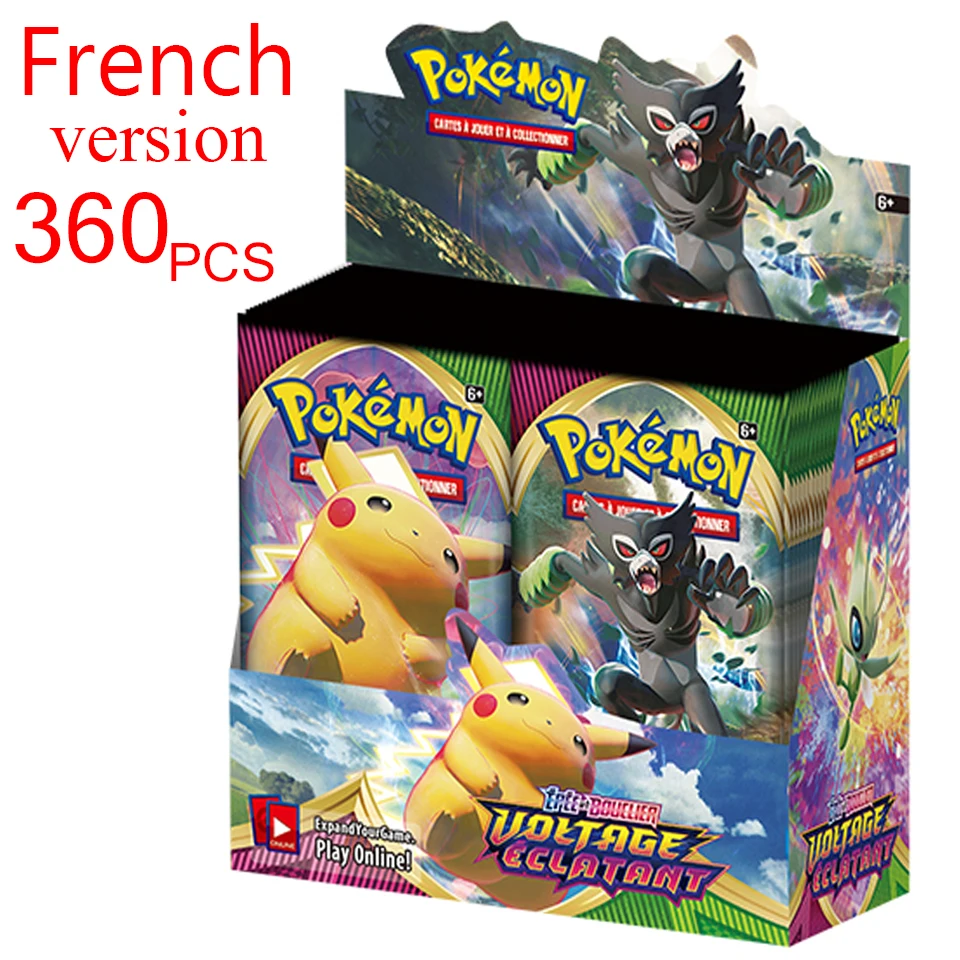 Cartas DE Pokemon versi&oacute;n francesa, modelos DE combate Booster, colecci&oacute;n DE cartas DE juego, Francaise chiffing reborn, 360/324 Uds.-2