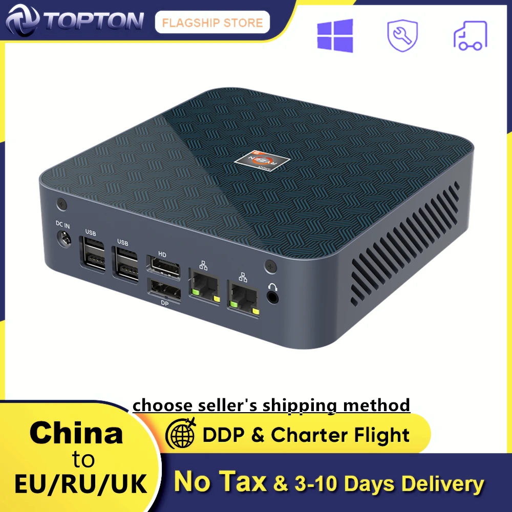 Мини-ПК Topton S500 + NUC игровой, AMD Ryzen 9, 5900HX 7 PRO, 5850U, DDR4, NVMe SSD, 2,5 ГГц, LAN, мини-ПК, Windows 11, 4K HTPC - изображение